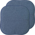 Sweet Home Collection Chair Cushion Memory Foam Pads Honeycomb Pattern Slip Non Skid Rubber Back Rounded Square 16" x 16" Seat Cover, 2 Pack, Alexis Denim by SweetHomeCollection