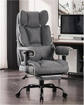 Efomao Fabric Office Chair, Big and Tall Office Chair 400 lb Weight Capacity, High Back Executive Office Chair with Foot Rest, Ergonomic Office Chair for Back Pain Relief, Gray | 400lbs support, 135° recline, dual-layer foam cushion, 23.5" seat & footrest by OFFICECHAIR