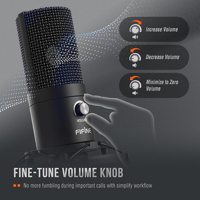 FIFINE T669 Studio Condenser USB Microphone for Recording Podcasting | Computer Microphone Kit for Voice Overs, Adjustable Boom Arm Stand, Shock Mount for Vocal, Instruments, Gaming, Streaming - Image 4