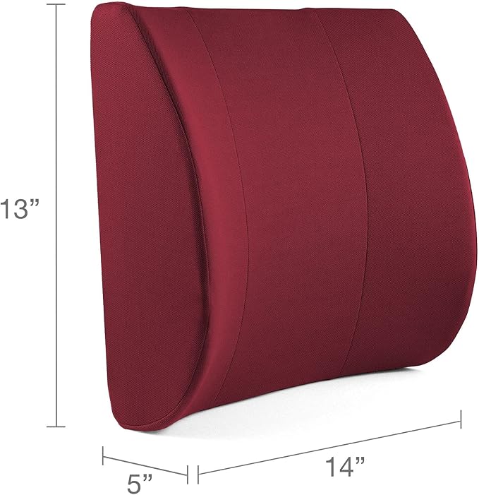 DMI Lumbar Support Pillow for Chair to Assist with Back Support with Removable Washable Cover and Firm Insert to Ease Lower Back Pain while Improving Posture,14 x 13 x 5,Contoured Foam,Elite,Burgundy - Image 7