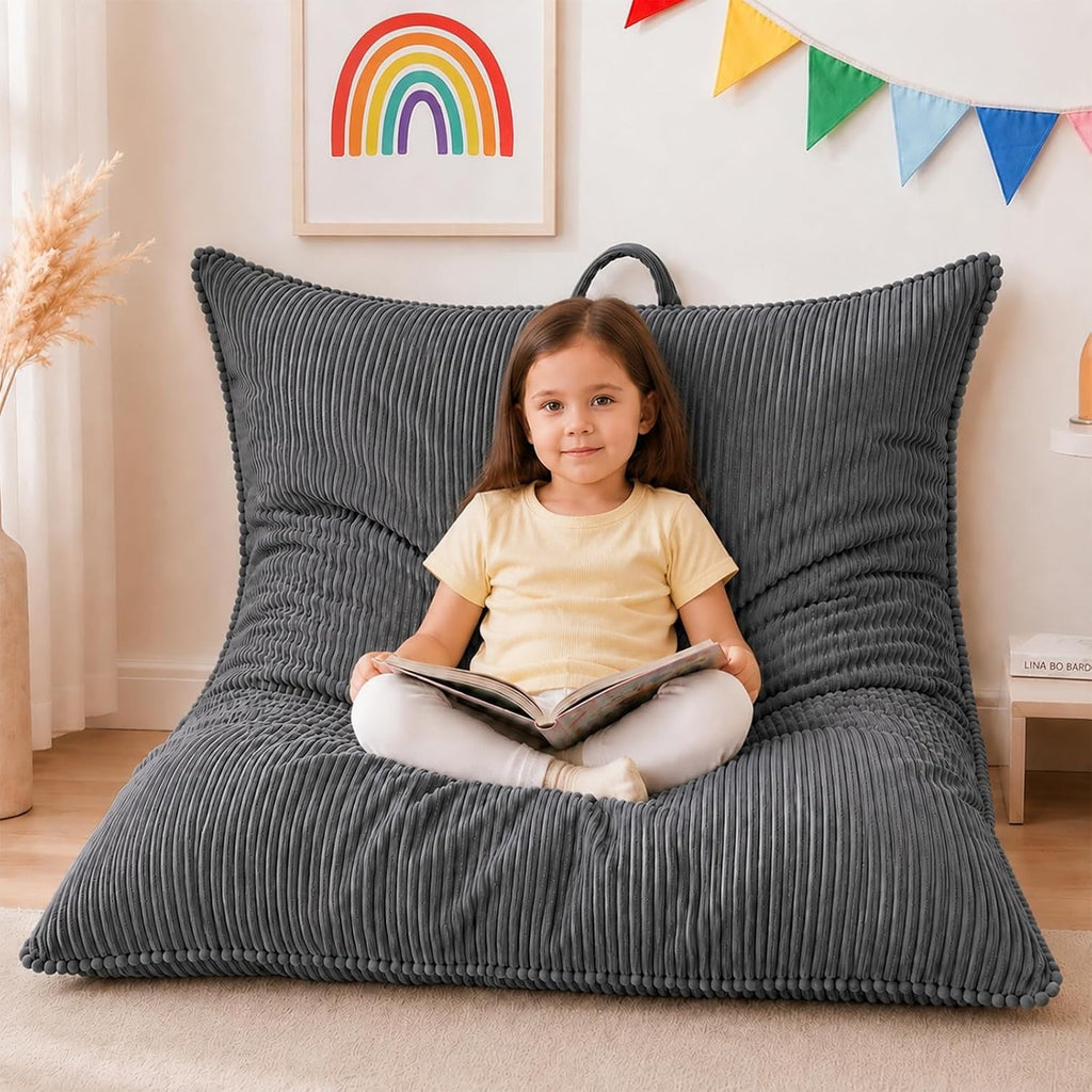 3 in 1 Kids Bean Bag Chair, Comfy Floor Sofa Chairs with Removed Cover by laapee