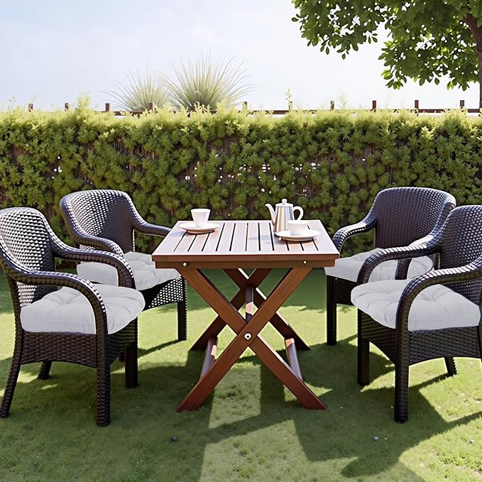 MTMR Outdoor Chair Cushions Set of 2, Patio Furniture Seat Pads, Waterproof | 2Pcs , waterproof cover, PP cotton, u-shaped, no-fading, thick patio seat pads for outdoor wicker furniture in yard, 19x19x4 - Image 3