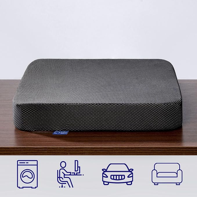 Ifoam Gel Infused Memory Foam Layer Wheelchair Cushion - Seat Cushion for Wheelchair-OfficeChair, Kitchen Chair-Pressure Sore and Tailbone Pain Relief-High Dense Polyfoam Base (Black,18x16x3 inch) - Image 5