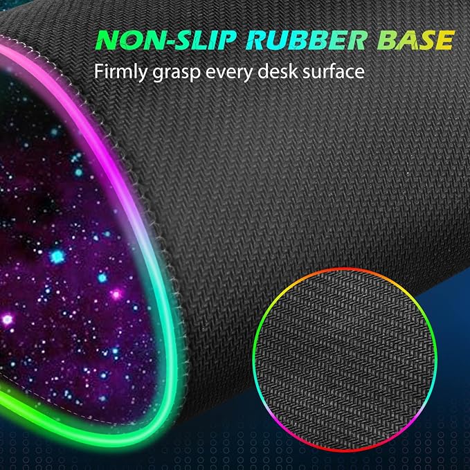 ToLuLu RGB Gaming Wireless Charging Mouse Pad, 5/7.5/10/15W 10 Light Modes | LED Mouse Pad Computer Keyboard Mat Mousepad, 800x300x4MM Extended Large Desk Mat for Gaming, MacBook, Laptop, PC, Galaxy - Image 5