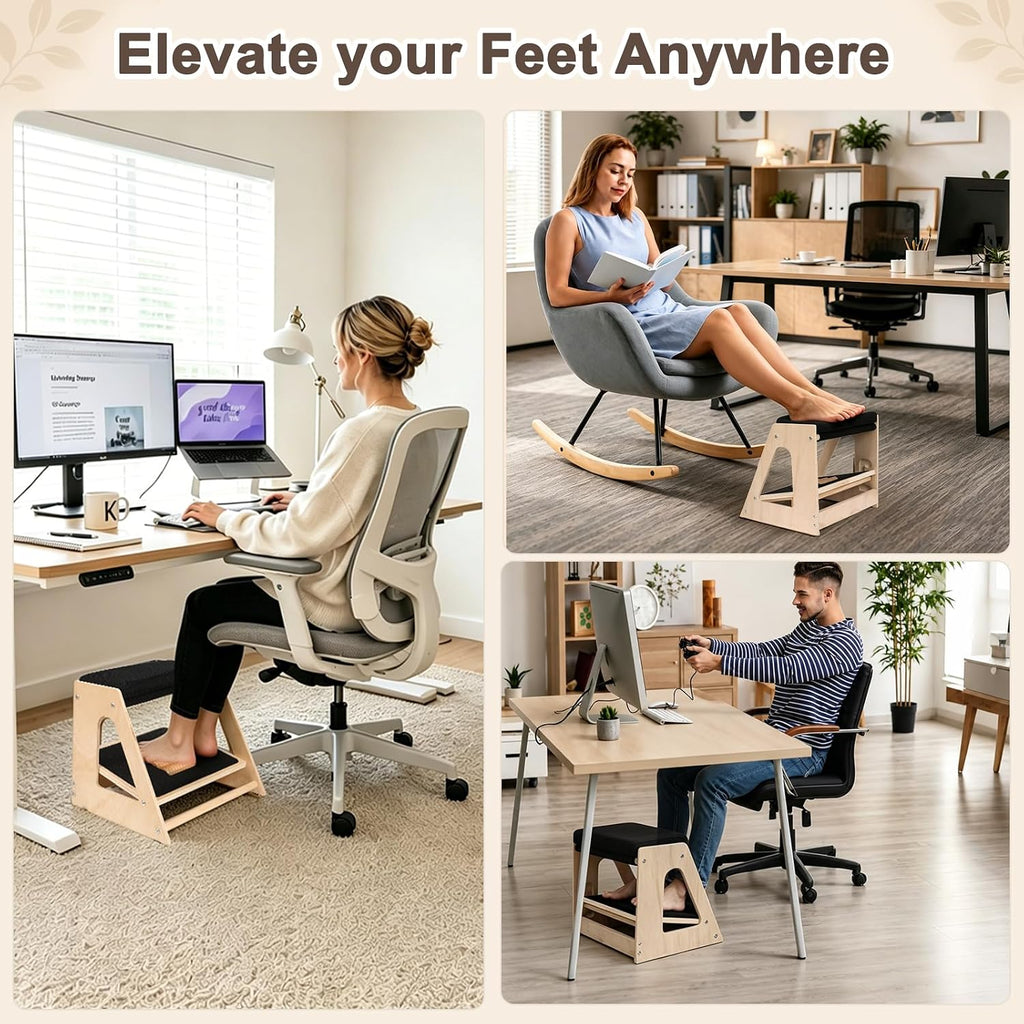 Natheeph Foot Rest Under Desk, Ergonomic Foot Stool with Massage, 4 Height - Image 7
