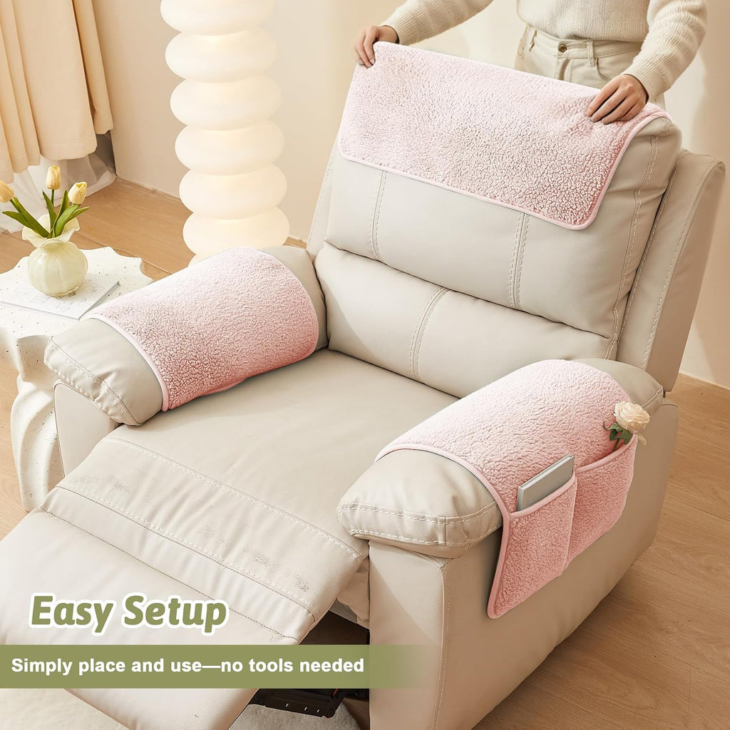 Universal Sherpa Recliner & Armchair Covers with Pockets - Image 6