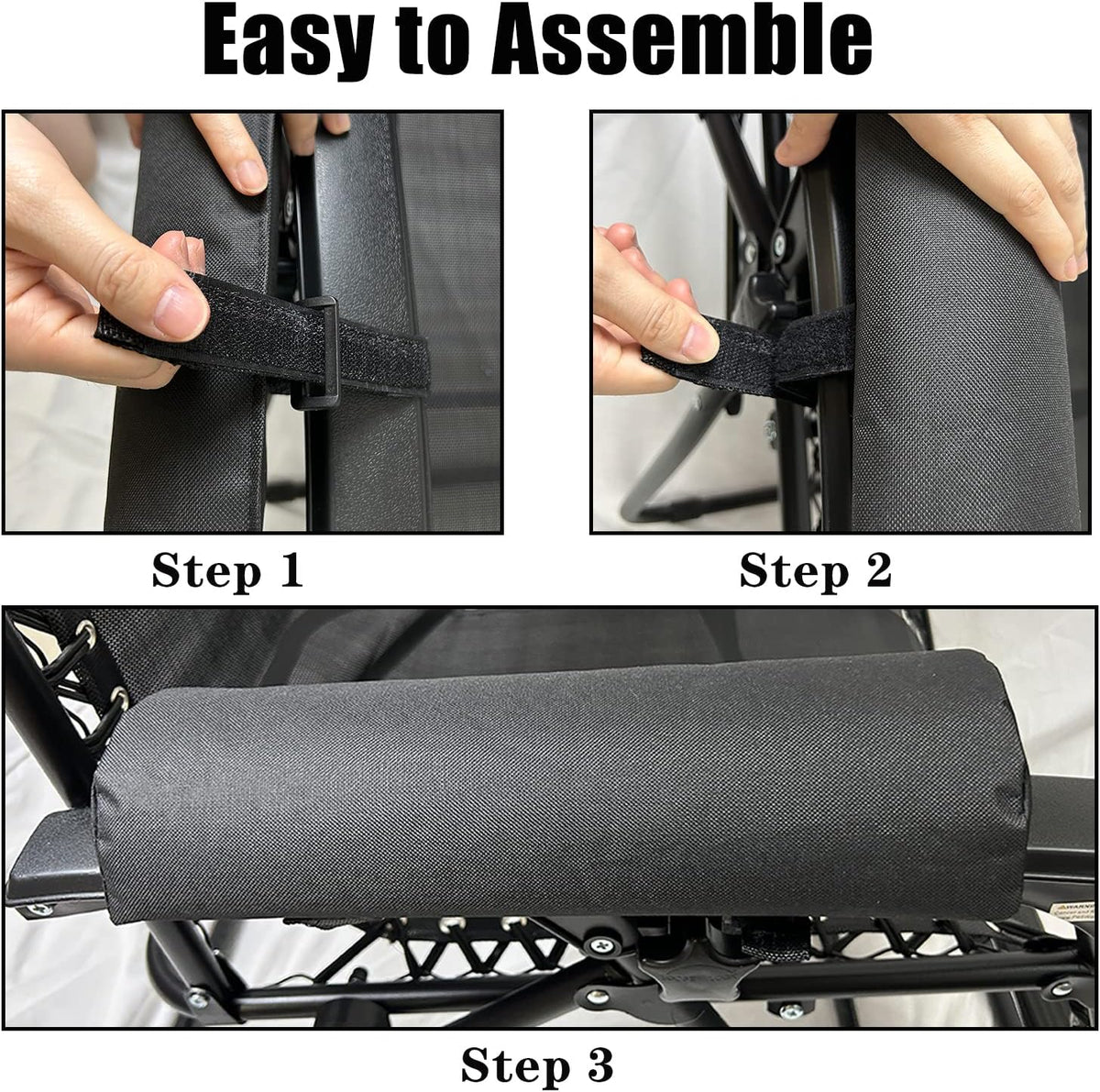 Arm Rest Pads for Zero Gravity Chair, Zero Gravity Chair Cushion with Long Adhesive Strips, Comfort Folding Antigravity Recliners Lawn Camping Patio Lounge Office Chairs Armrest Padding In Pair - Image 5