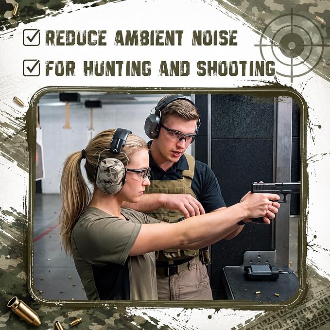 6 Pcs Noise Cancelling Headphones Kids Adult EarMuffs Bulk, Ear Protection 27db Noise Reduction Hearing Earmuff Camouflage Style - Image 5