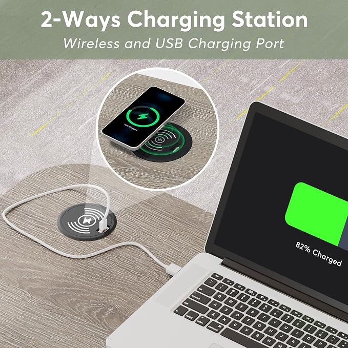 Tribesigns Portable Desk with Power Outlets, Height Adjustable Side Table Sofa Couch Bedside Laptop Computer Cart with USB Charging Ports, Mobile Small Standing Desk with Keyboard Tray - Image 7