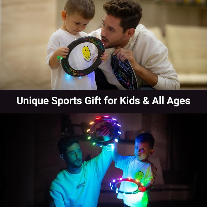 TOSY Flying Ring - 36 RGB Multicolor or 12 Monocolor LEDs, Super Bright, Lost Mode, Auto Light Up, Camping Essentials for Kid/Teen/Boy/Girl, Safe & Soft, Waterproof, Pool/Beach Games, Lightweight Toy - Image 4