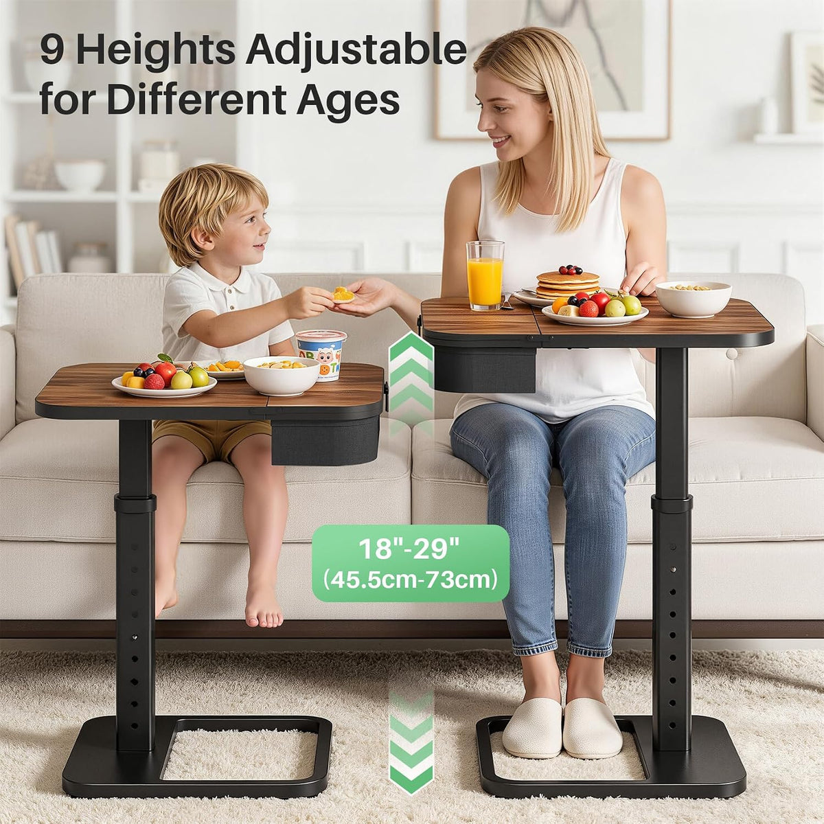 Kitstorack TV Tray Table with Flip-Top Storage, Adjustable Height - Image 5