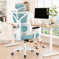Ergonomic Office Chair High Back Desk Chair with Lumbar Support, Breathable Mesh Computer Chair with Adjustable Armrests Height, Reclining Swivel Big and Tall Gaming Chair for Home Office(Light Blue) by ALLGODOFFICECHAIR