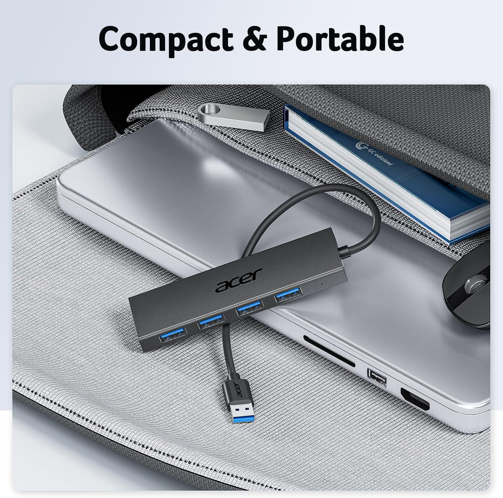 Acer USB Hub 4 Ports, Multiple USB 3.0 Hub, USBA Splitter for Laptop/PC 2FT - Image 8