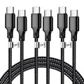 USB C to USB C Cable, 3 Pack 10ft Type C Fast Charger Cord (Black) | Nylon Braided High-Speed Data Transfer Wire for iPhone 17/16/15 Plus/Pro Max iPad Air Ps5 Controller Samsung Galaxy by CUGUNU