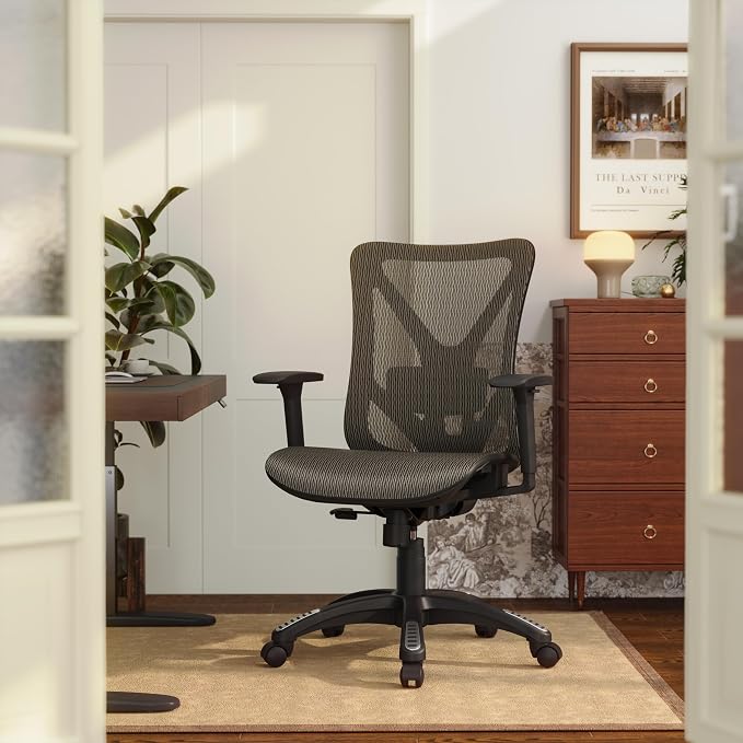 Ergonomic Office Chair, Mesh Computer Desk Chairs with Adjustable Lumbar Support, 3D Armrests, Tilt Function, Comfy Wide Seat, Swivel Executive Work Task Chair for Company and Home - Image 2