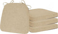 ELFJOY Non-Slip Chair Cushions for Dining Chairs Beige 16.7"x16" | 4 Pack, with Ties and Washable Cover, U Shape, Breathable Fabric, for Kitchen Dining Office Folding Chairs，Comfortable by ELFJOY