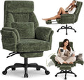 C57 Ergonomic Reclining Office Chair with Footrest, Velvet Desk Chair with 6-Stage Adjustable Wing Armrests for Cross Legged Sitting, Pet Friendly High Back Lounge Gaming Chair for Home Office by ELABEST