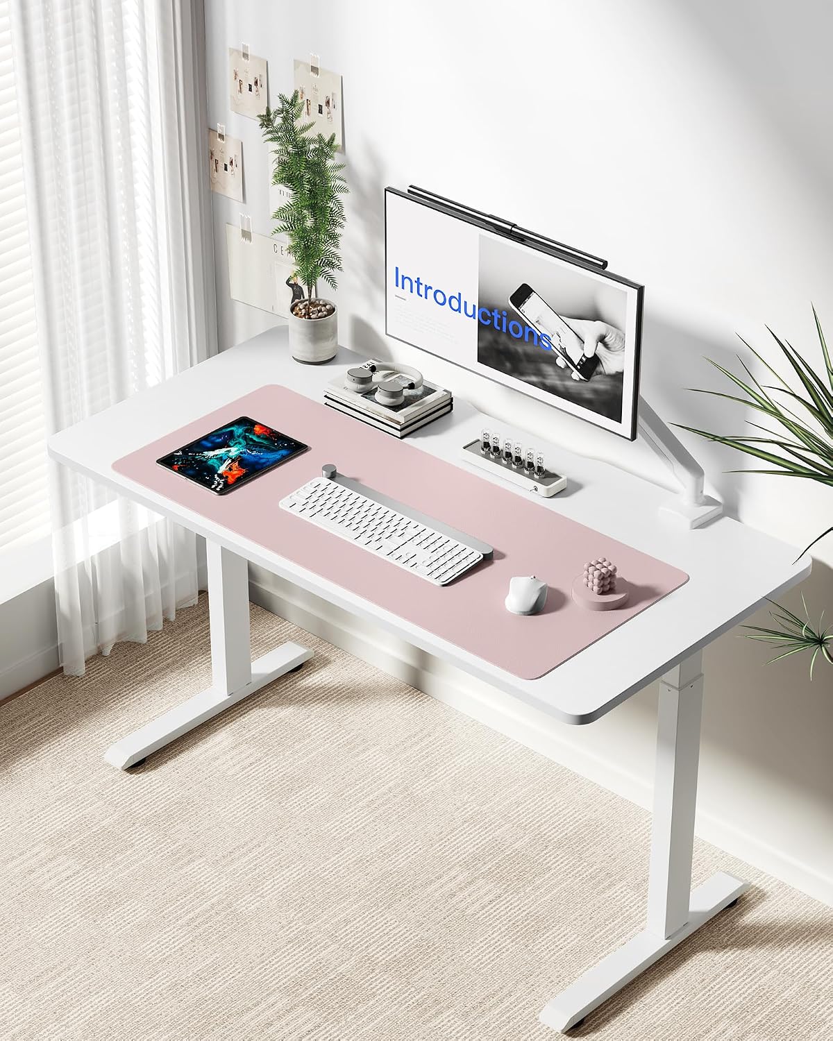 YSAGi Leather Desk Protector, Office Mat, Large Mouse Mat, Non-Slip PU Leather Blotter, Laptop Desk Mat, Waterproof Writing Pad for Office and Home(Grayish Lavender, 42" x 17.2") - Image 7