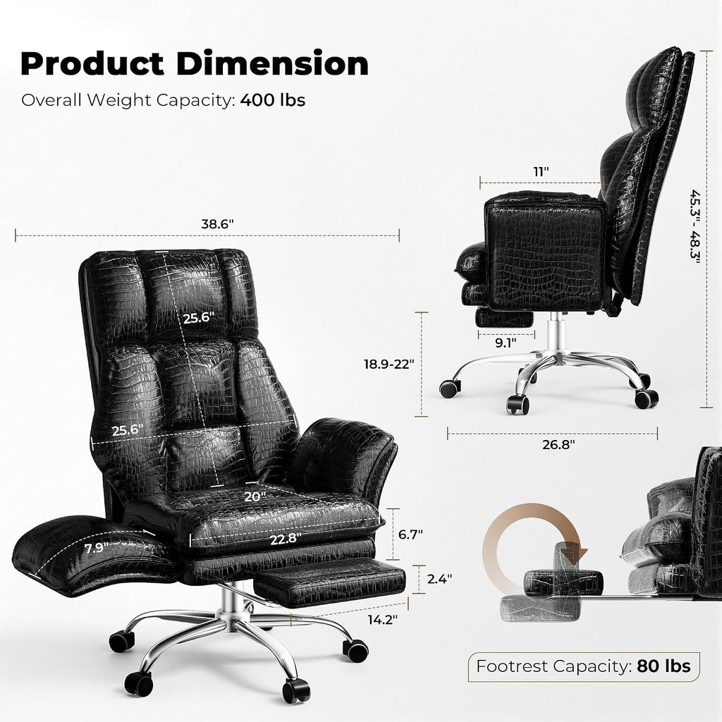Big and Tall Office Chair, Flip Armrests for Work & Cross-Legged Pets - Image 2