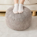 SHOUREN Stuffed Round Ottoman,Pouf Ottoman Foot Rest,18 X 14,Light Brown by SHOUREN