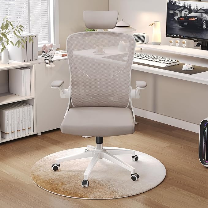 Ergonomic Office Desk Chair High Back Mesh Computer Chair Adjustable Chair | 360° Swivel Adjustable Lumbar Support & Flip-Up Armrests capacity 300 lbs capacity - Image 4