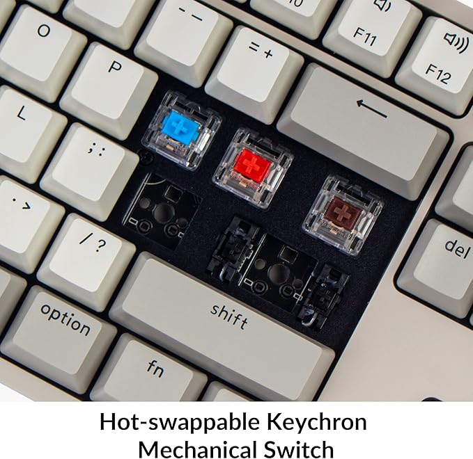 Keychron C2 Full Size Hot-swappable Wired Mechanical Keyboard Compatible with Mac, Keychron Brown Switch, 104 Keys ABS Retro Color Keycaps Gaming Keyboard for Windows, USB-C Type-C Braid Cable - Image 4