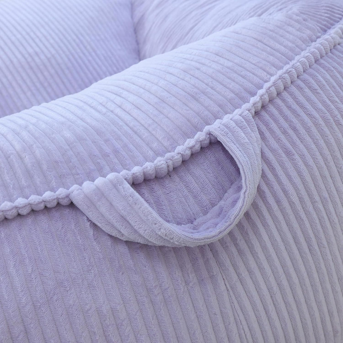 Giant Bean Bag Chair for Adults, Teens and Kids, Cozy Fluffy Corduroy Beanbag Chair with Filler, Large Floor Lounge Sofa for Living Room, Bedroom, Dorm, Gaming and Reading(L-Lightpurple) - Image 9