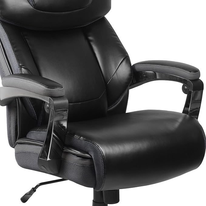 Flash Furniture Hercules Series High-Back Swivel LeatherSoft Office Chair, Ergonomic Executive Chair with Headrest and Adjustable Height, Black | 500 LB Capacity, Padded Armrests, 360° Swivel, Height Adjustable, Commercial Grade - Image 13