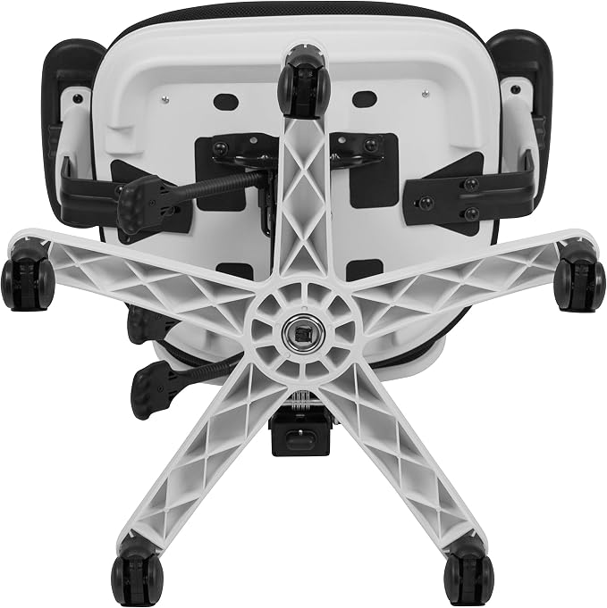 Flash Furniture Mid-Back Black Mesh Multifunction Executive Swivel Ergonomic Office Chair with Adjustable Arms and White Frame | Adjustable Armrests, 360° Swivel, Height Adjustable, Commercial Grade - Image 9