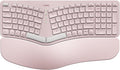 Nulea Wireless Ergonomic Keyboard, Split Keyboard with Cushioned Wrist Rest, Bluetooth and USB Connectivity, USB-C Rechargeable, Compatible with Windows Mac (Grey Pink) by Nulea