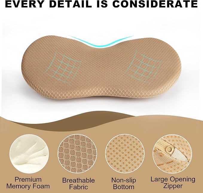 Livtribe Car Seat Cushion - Memory Foam Car Seat Pad - Sciatica & Lower Back Pain Relief - Car Seat Cushions for Driving - Road Trip Essentials for Drivers(Beige) - Image 6