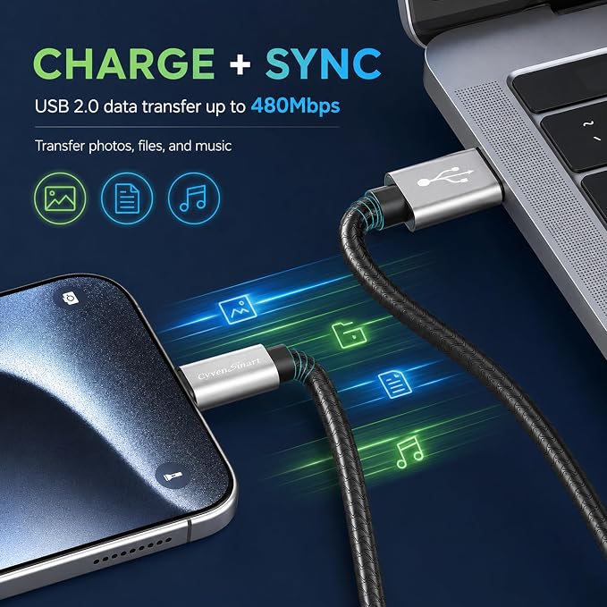 3 Pack 6ft USB A to USB C Cable, 3A Type C Charger Cord for iPhone 17/16/15 Series, Samsung Galaxy S10/S9/S8, Note, A Series, Android Auto, USB-C CarPlay, USB 2.0 Data Sync - Image 5