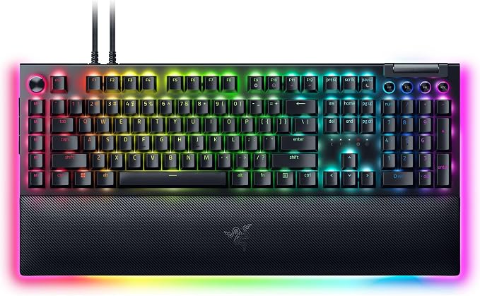 Razer BlackWidow V4 Pro Mechanical Gaming Keyboard, Green Tactile Switches | Green Switches Tactile & Clicky, Doubleshot ABS Keycaps, Command Dial, 8 Dedicated Macro Keys, Chroma RGB by Unknown