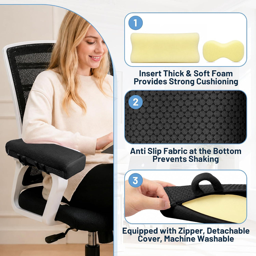 Office Chair Arm Covers Pads Premium Desk Chair Elbow Pads - Image 3