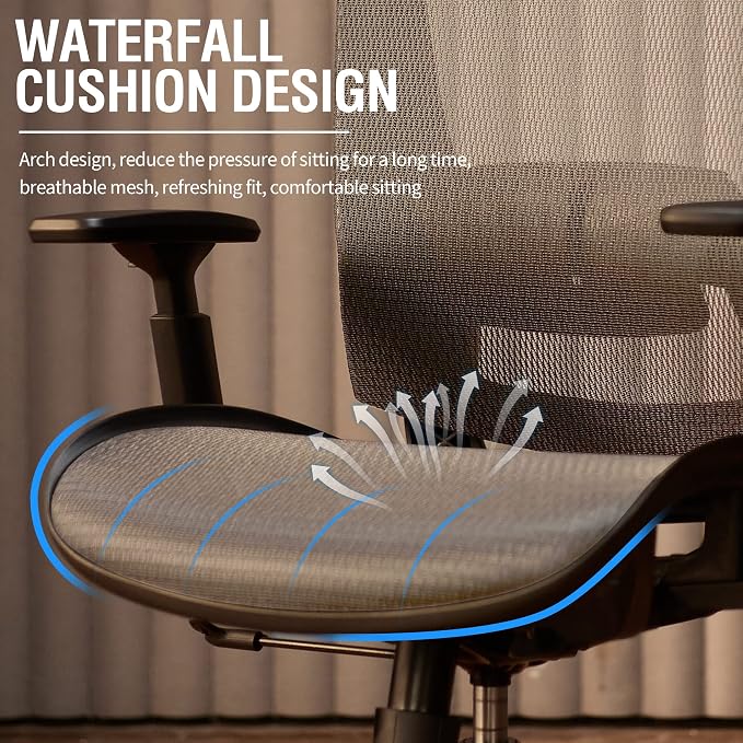 T96 Mesh Office Chair,Ergonomic Computer Desk Chair,Sturdy Task Chair- Adjustable Lumbar Support & Armrests,Tilt Function,Comfort Wide Seat,Swivel Home Office Chair - Image 9