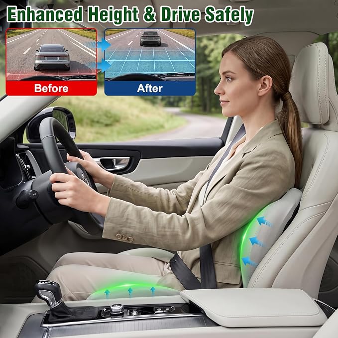 Car Seat Cushion Office Chair Cushion with Lumbar Support Pillow | Ergonomic Seat Cushion for Relieve Sciatica & Tailbone Pain, Ideal for Car Driving Truck Office Chairs Wheelchairs Home Use - Image 3