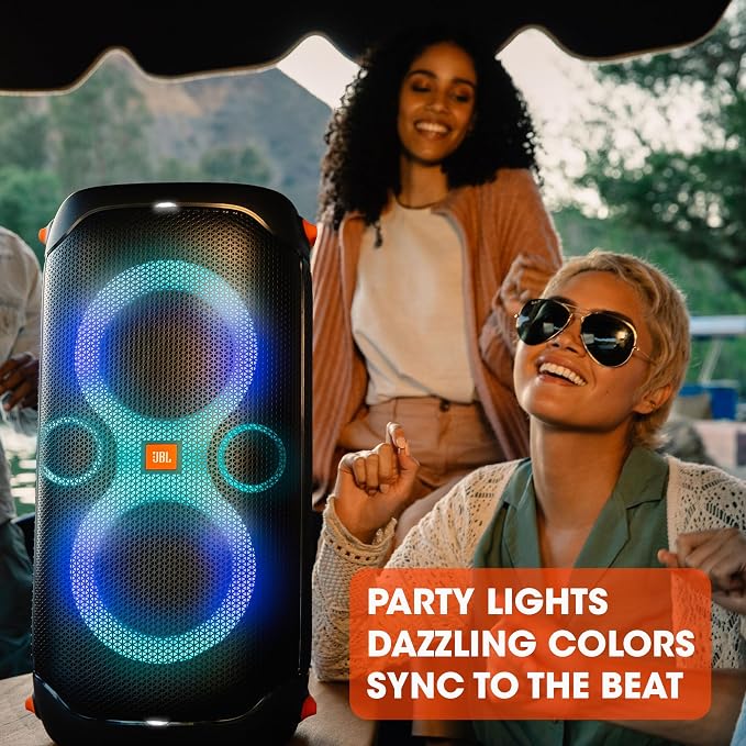 JBL PartyBox 110 - Portable Party Speaker with Built-in Lights, Powerful Sound and deep bass, Black | Powerful JBL Original Pro Sound, Dynamic light show that syncs to the beat, 12 hours of playtime, IPX4 splashproof - Image 5
