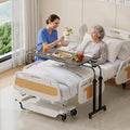 Recliner Table, Overbed Table with Wheels with Cup Holder, Over Bed Desk by LINGMI