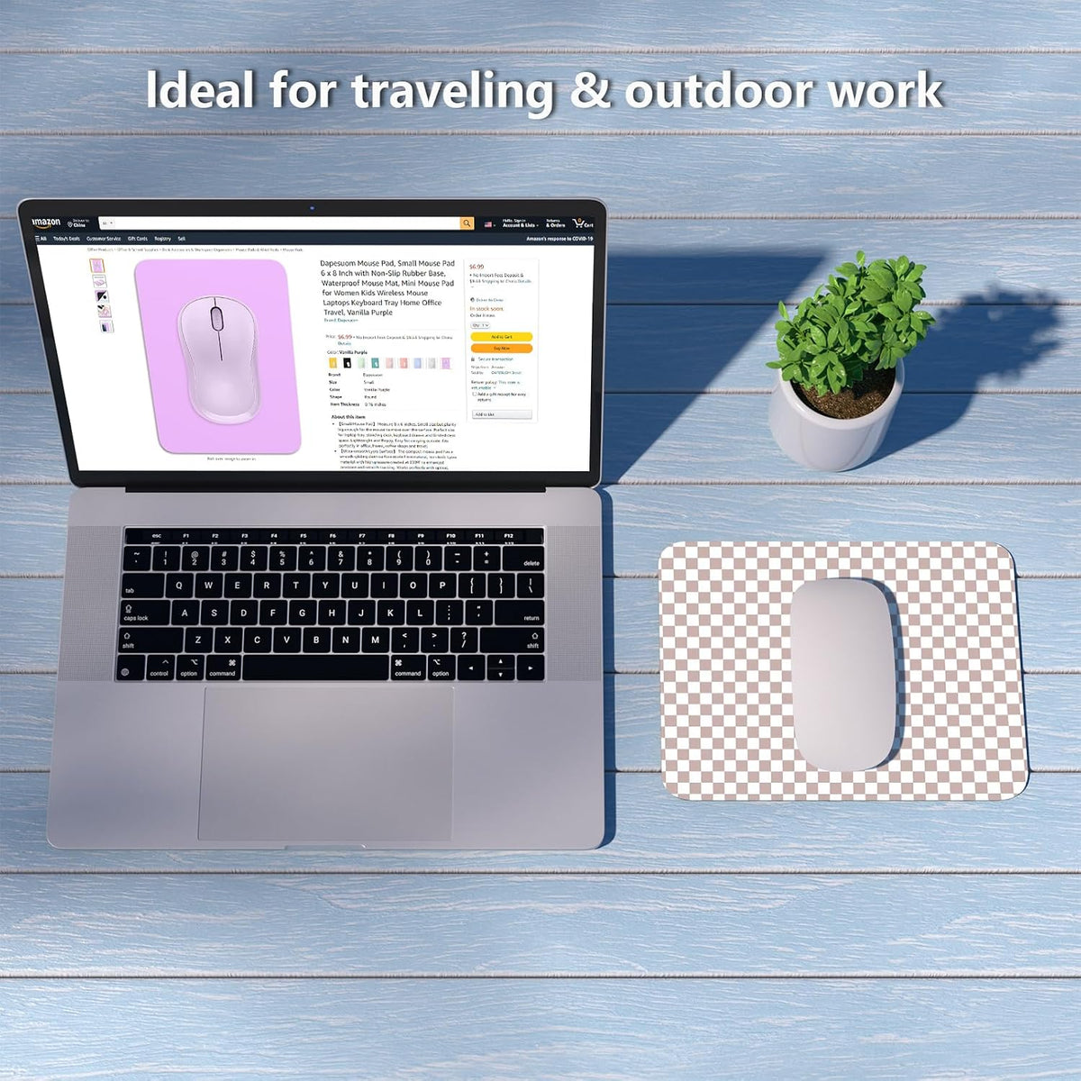 Small Mouse Pad, 6 x 8 Inch Thick Rubber Premium-Textured Non-Slip Portable & Washable Mini Mouse Mat for Women Men Wireless Laptops Keyboard Tray Gaming Work Office Travel,Dusty Rose - Image 7