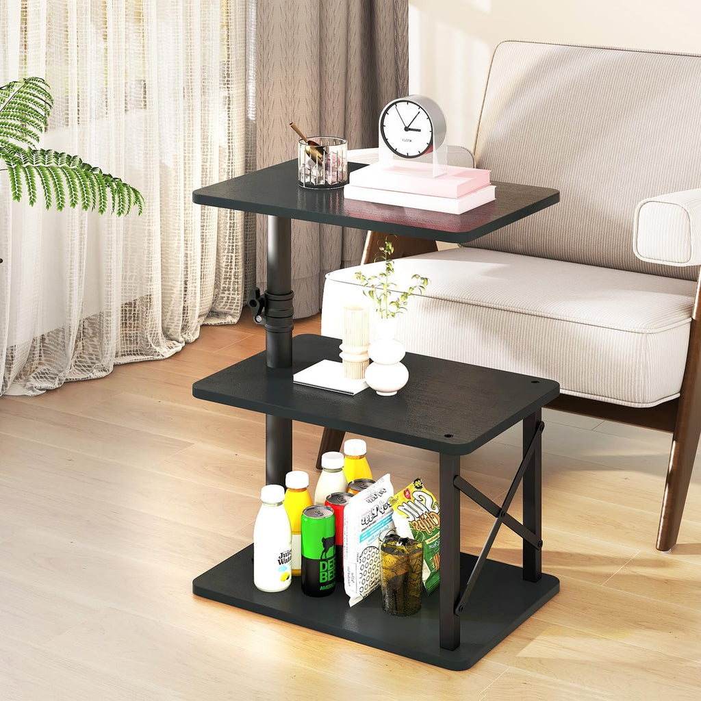 IBUYKE 360° Swivel Height Adjustable C Shaped Side Table,TV Tray Table - Image 6