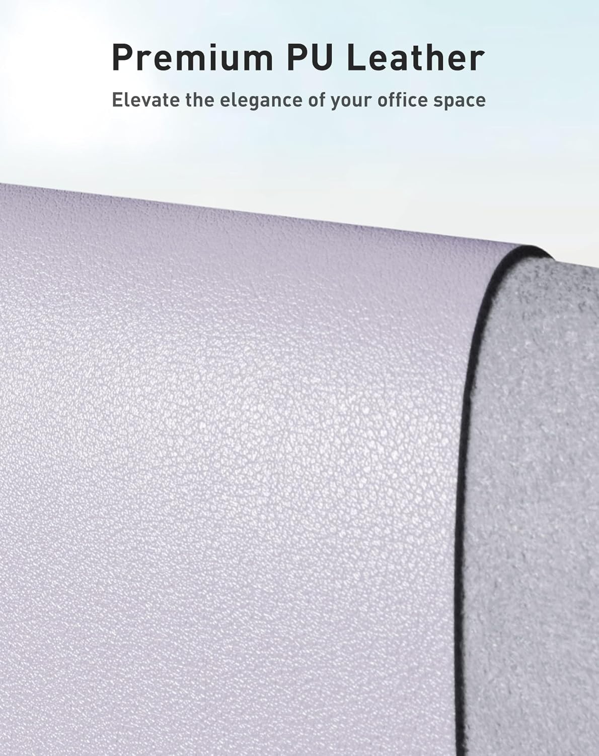 Aothia Faux Leather Desk Mat - Large Mouse Pad, Non-Slip PU Leather Blotter, Waterproof Writing Surface for Office and Home (Soft Lavender, 63" x 17") - Image 2