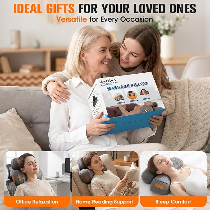 3-In-1 Neck Massager Pillow With Heat,Neck Pillow Massager For Pain Relief Deep Tissue,Thera Pillow Traction Massager,Neck Hump Corrector Massager Pillows For Neck,Ergonomic Neck Pillow For Sleeping - Image 7