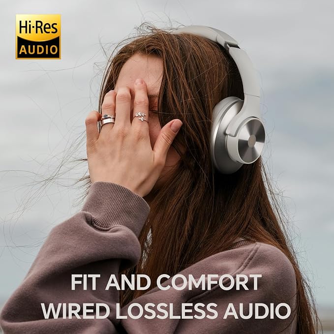 OneOdio Focus A10 Wireless Active Noise Cancelling Headphones, Multipoint | Hybrid ANC, 62H playtime, multipoint Bluetooth, USB-C charging and 3.5mm wired mode for travel, work and daily listening - Image 6