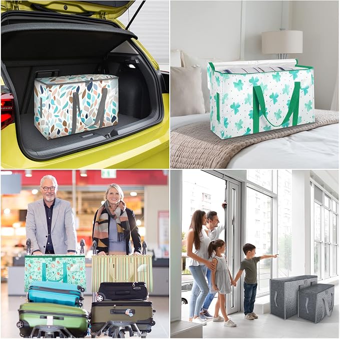 BALEINE 4-Pack Oversized Moving Bags with Reinforced Handles, Heavy-Duty Storage Tote for Clothes, Moving Supplies (Spring Stroll, 4-Pack) - Image 3