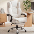GTPLAYER Big and Tall Office Chair with Pocket Spring Cushion & Ergonomic Lumbar Support for Lower Back Pain Relief, High Back Computer Gaming Chair with Foot Rest, Comfy Teddy Fleece, White by GTPLAYER