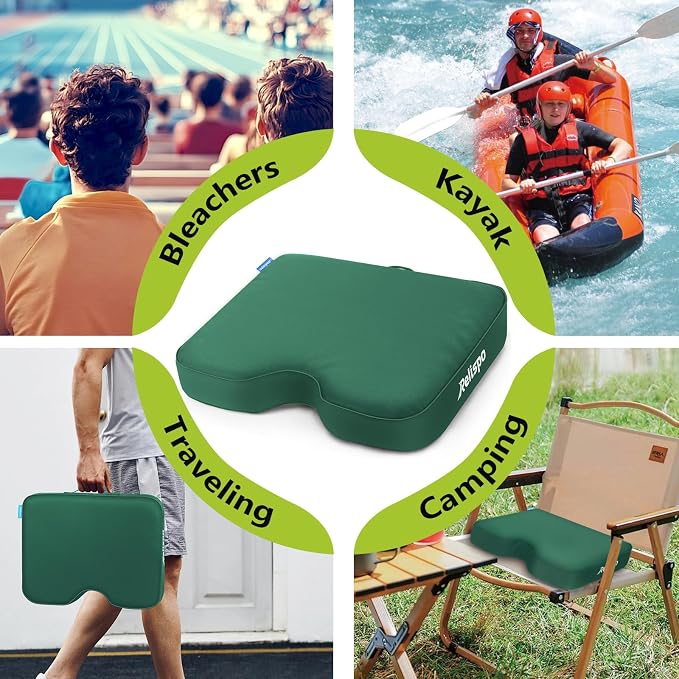 Stadium Seat Cushion for Bleachers, 2-in-1 Reversible Soft & Firm | Bleacher Cushion with Memory & High-Density Foam, Ergonomic Non-Slip Design, Portable for Indoor & Outdoor Sports, Events - Image 6
