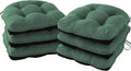 IPYNBAP Chair Cushions for Dining Chairs Set of 6, Kitchen Chair Cushions, Chair Pads with Ties Non Slip Backing, Christmas Room Decor, Tufted Memory Foam Seat Cushion 6 Pack, 15.5x15.5x4, Dark Green by IPYNBAP