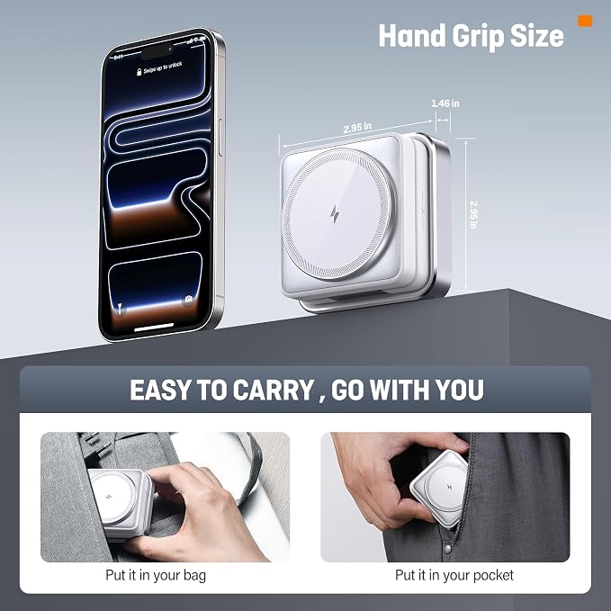 Augnner 25W 3-in-1 Charging Station for Apple Device, White Foldable Magnetic Wireless Charger, Fast Travel Charging Stand for iPhone17/16/15/14/13/12 Series, Apple Watch/AirPods - Image 4