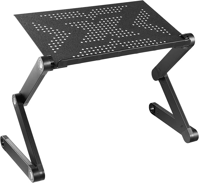 Mount-It! Adjustable Laptop Stand & Lap Desk, Freestanding Sit-Stand Laptop Tray for Bed, Couch, Desk & Floor, 22 lb Capacity, 1.6–18.9” Height, Ventilated Aluminum, Ships Fully Assembled by Mount-It