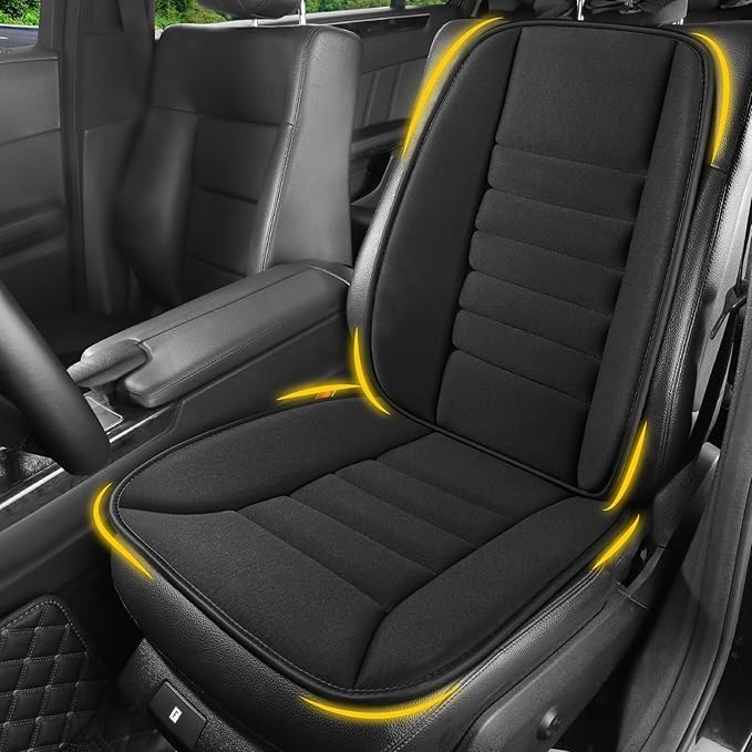 Lofty Aim Car Seat Cushion with Back Support Pillow, Driver Seat Cushion | Comfy Lumbar Support & Seat Cushion, Memory Foam Seat Cushion for Pain Relief, Butt Pillow for Car, Truck, Black by LoftyAim